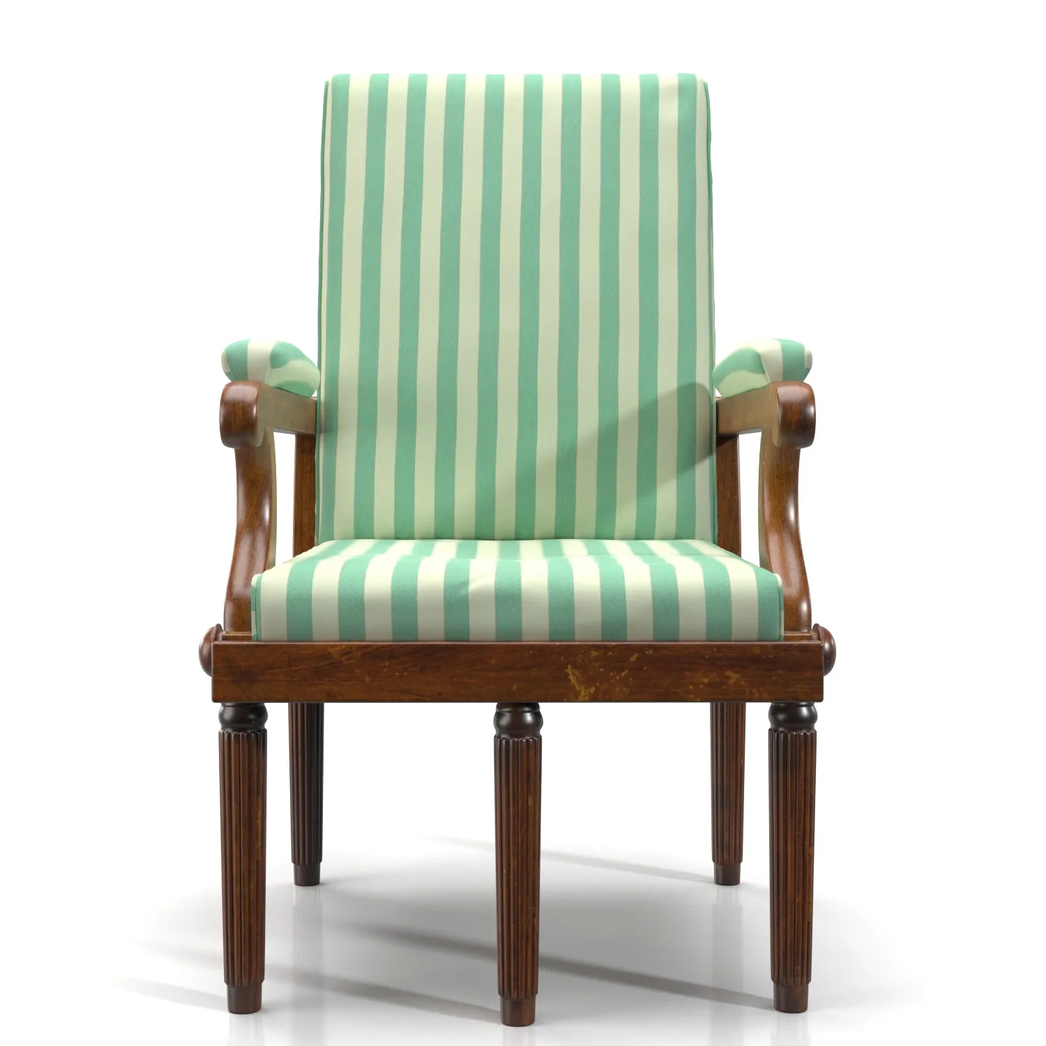 19th Century English Campaign Chair PBR 3D Model_04